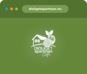 A Dióliget Apartman weboldalának nyitóképe